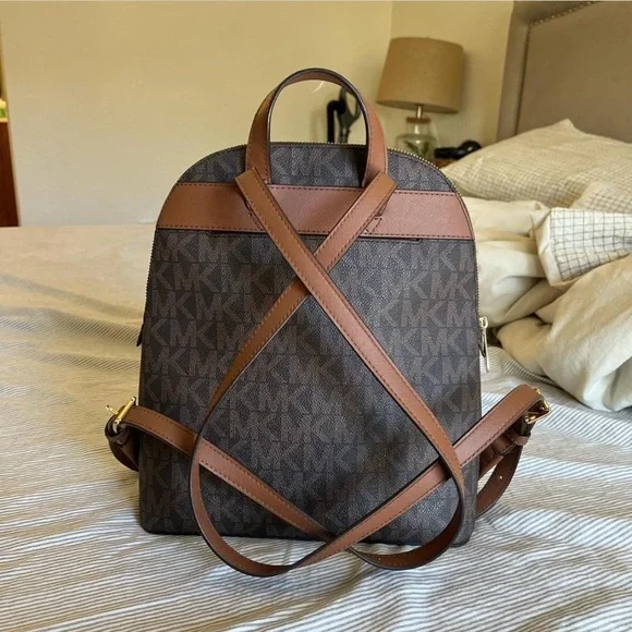 Michael Kors Signature Brown Backpack - Picture 3 of 9